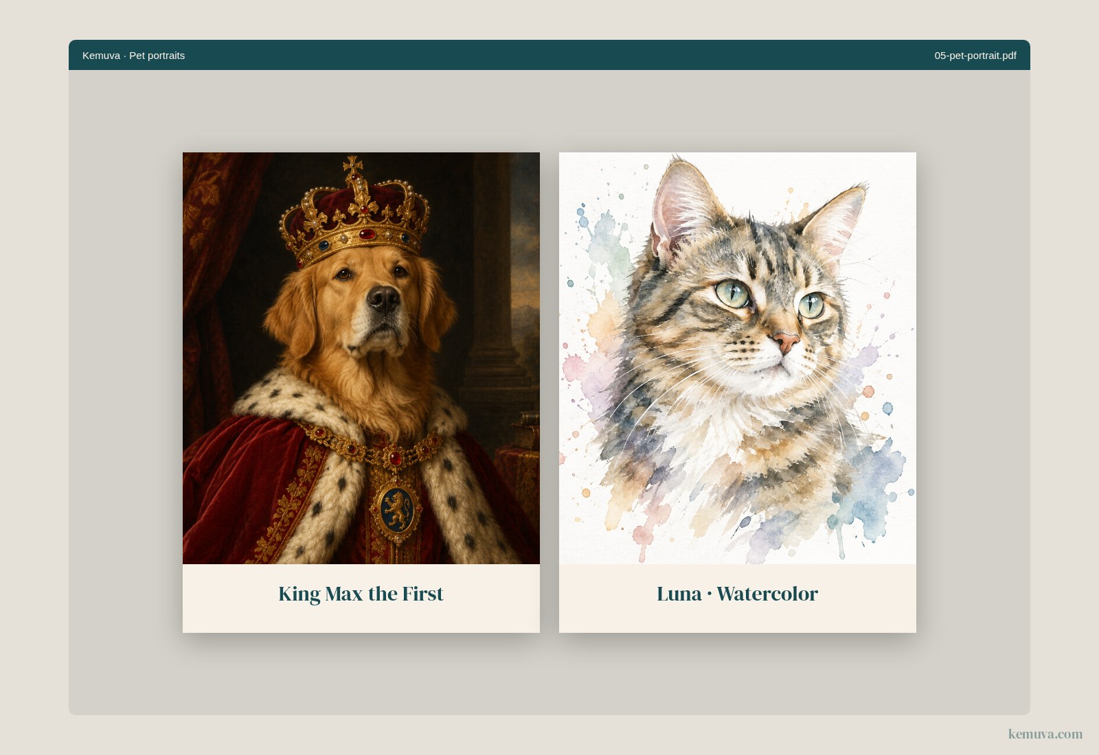 Pet portrait sample